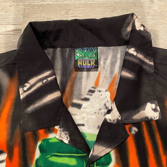 2002 Marvel The Incredible Hulk Button Up Short Sleeve Shirt Men’s Size Medium - Picture 3 of 5